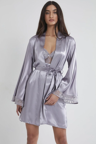 Sırtı Kalp Dantelli Saten Gecelik Sabahlık Takımı Pierre Cardin 4090