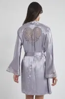 Sırtı Kalp Dantelli Saten Gecelik Sabahlık Takımı Pierre Cardin 4090  görsel 4