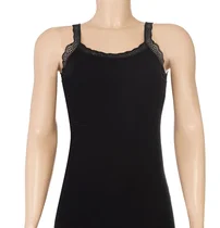 Yıldız Çamaşır Siyah 3'lü Paket Likralı Kadın Askıları Dantelli Atlet Yıldız 2281