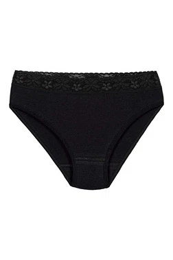 Yıldız Çamaşır Siyah 6'lı Paket Likralı Beli Dantelli Kadın Bikini Külot Yıldız 3528 - Alternatif Görünüm