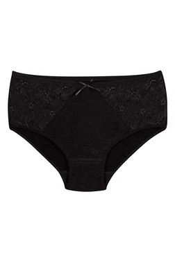 Yıldız Çamaşır Siyah 6'lı Paket Likralı Dantelli Bato Kadın Külot Yıldız 3831 - Alternatif Görünüm