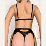 Siyah Britli Dantel Seksi Jartiyer Takım Jesica Bella E-0034 Siyah görsel 4