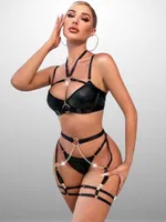 Siyah Deri Harness Daria 6625 Siyah