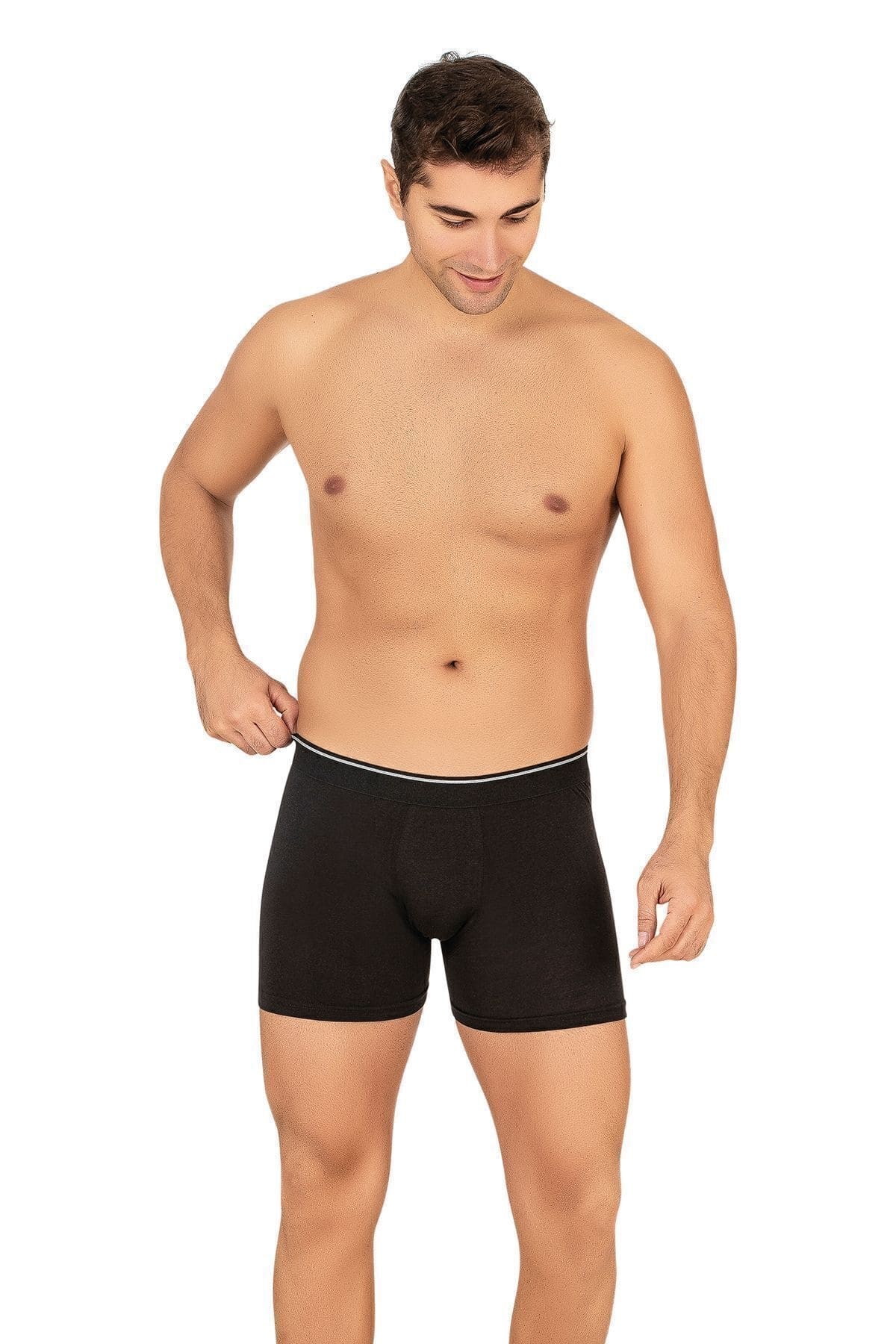 Siyah Erkek Modal Pamuklu Boxer Şort Özkan 11256