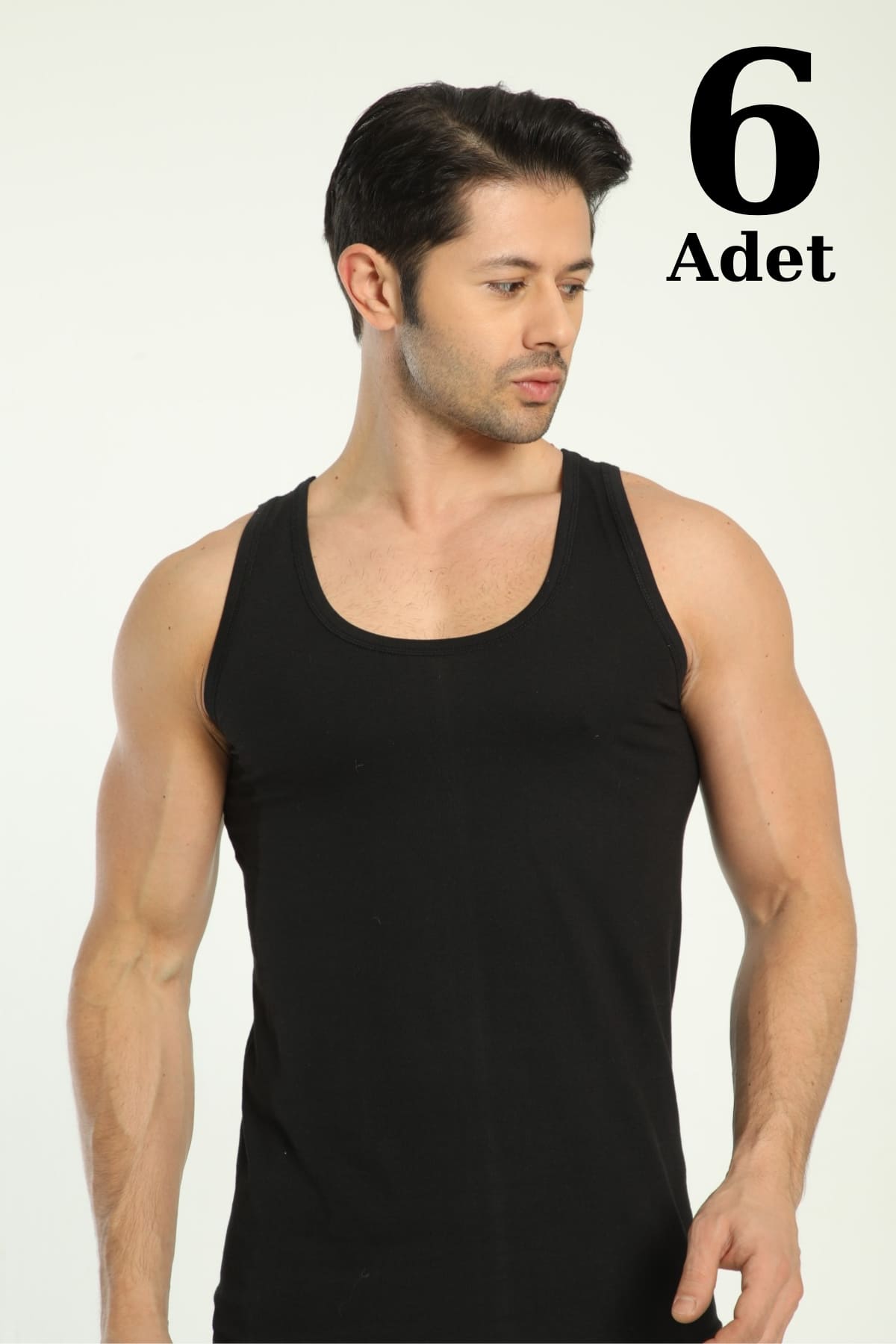 Siyah Erkek Premium Atlet 6'lı Paket Arma Yıldız 1001 - 6 ADET