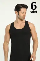 Siyah Erkek Premium Atlet 6'lı Paket Arma Yıldız 1001 - 6 ADET Siyah