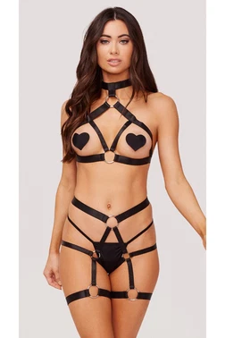NightLight Siyah Kadın Harness Fantezi Takım NightLight 8107 - Alternatif Görünüm