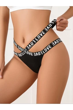 Lily Bianca Siyah Külot Yüksek Bel Love Şık Özel Tasarım