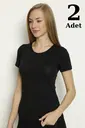 Siyah Likralı Yuvarlak Yaka Fanila 2li Paket Arma Yıldız 3358 - 2 ADET