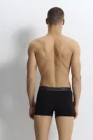 Siyah Strech Cotton Erkek Boxer Wooster W-007 - 3 Adet Siyah farklı açı
