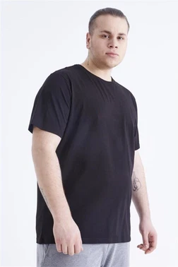 Arma Yıldız Siyah %100 Pamuk Büyük Beden O Yaka Tişört Arma Yıldız 1161 - 2 ADET - Alternatif Görünüm