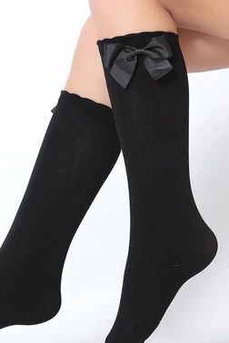 Daymod Soft Fiyonklu Viskon Çocuk Dizaltı Çorap Siyah Daymod D2242020