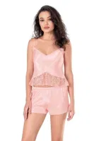 Somon Saten Babydoll Şort Takımı Ahu Primoda 9116