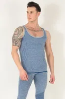 Sporcu Gym Seamless Dikişsiz T-shirt Miorre 001-001248 Mavi detay görünüm