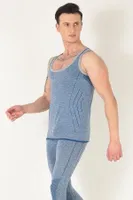 Sporcu Gym Seamless Dikişsiz T-shirt Miorre 001-001248 Mavi farklı açı