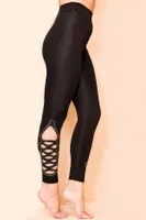 Taş Detaylı Dalgıç Kumaş Yüksek Bel Tayt Lady 8214 Siyah detay görünüm