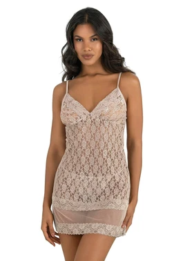 Ahu Lingerie İnce Askılı Taş Kısa Tül Gecelik Ahu Primoda 4209 