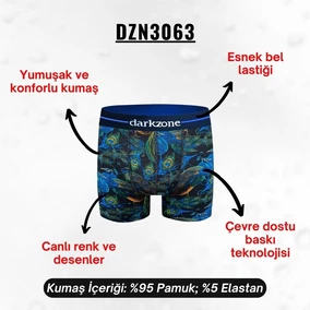 Darkzone Tavuskuşu Desenli Erkek Boxer (Dijital Desenli) Darkzone DZN3063 - Alternatif Görünüm