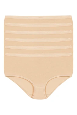 Yıldız Çamaşır Ten 6'lı Paket Likralı İz Yapmaz Kadın Bato Külot Yıldız 3747