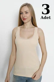 Arma Yıldız Ten Rengi Kalın Askılı Dantelli Atlet 3lü Paket Arma Yıldız 3363 - 3 ADET