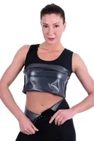 Termal Sauna Agraflı Şort Atlet Takım Pera Fitol 9010 Siyah görsel 4