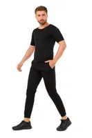 Termal Sauna Erkek Fermuarlı Eşofman Takım Pera Fitol 9055 Siyah