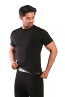 Termal Sauna Kısa Kol Erkek Atlet Pera Fitol 9053 Siyah görsel 4