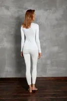 Termal Uzun Kollu Kadın Bisiklet Yaka T-Shirt Doreanse 8573 Ekru detay görünüm