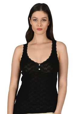 Özkan Transferli Ribana Jakarli Esnek Kalın Askılı Düğmeli Kadın Pamuklu Atlet Özkan 24202 