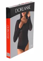 Transparan Bisiklet Yaka Uzun Kollu Kadın Body Doreanse 12402 Siyah farklı açı