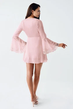 İmaj Transparan Kadın Mini Saten Dantelli Fantazi Gecelik Takım İmaj 4210 - Alternatif Görünüm