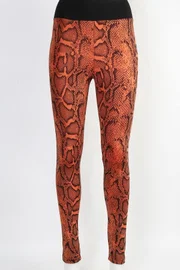 Turuncu Leggings Desenli Kadın Tayt Derya Kurşun TRND03