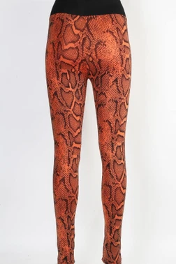 Turuncu Leggings Desenli Kadın Tayt Derya Kurşun TRND03 - Alternatif Görünüm