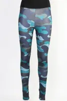 Kamuflaj Desen Leggings Tayt Derya Kurşun TRND06 Mavi