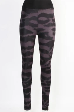 Mor Desenli Leggings Kadın Tayt Derya Kurşun TRND07