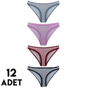 Tutku Desenli Rita Bayan Bikini Külot 12'li Tutku 0586 - Alternatif Görünüm