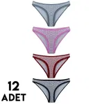 Desenli Rita Bayan Bikini Külot 12'li Tutku 0586 Karışık Renk detay görünüm