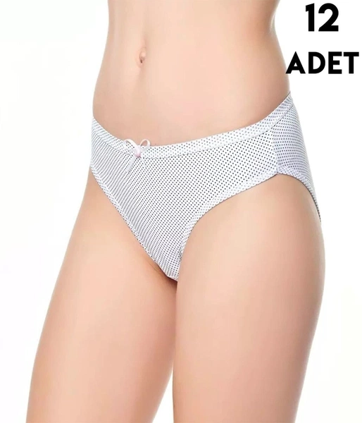 Küçük Puantiyeli Bayan Bikini Külot 12Li Tutku 0728