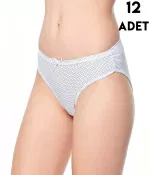 Küçük Puantiyeli Bayan Bikini Külot 12Li Tutku 0728