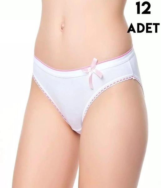Yandan Fiyonklu Bade Bayan Bikini Külot 12Li Tutku 0776