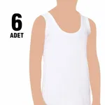 Beyaz Erkek Çocuk Ribana Atlet 6'lı Tutku 0125 Beyaz