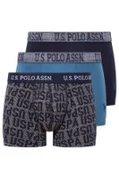 U.s Polo Assn. Erkek Pamuklu 3Lü Erkek Boxer 80503 Lacivert-Mavi
