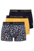 U.S. Polo Assn. Baskılı 3Lü Erkek Pamuklu Boxer 80497 Lacivert