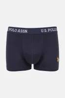 U.s. Polo Assn Erkek 2li Düz Lacivert ve Baskılı Boxer 80476 Lacivert detay görünüm