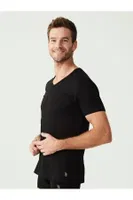 U.S. Polo Assn. Erkek Battal Siyah 2Li V Yaka T-shirt 90001 Siyah görsel 9