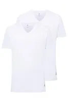 U.S. Polo Assn. Erkek Battal Siyah 2Li V Yaka T-shirt 90001 Beyaz