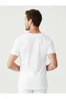 U.S. Polo Assn. Erkek Battal Siyah 2Li V Yaka T-shirt 90001 Beyaz görsel 5