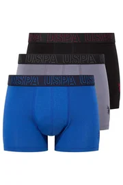 Us. POLO Assn. U.S. Polo Assn. Erkek Karışık Renk Pamuklu 3Lü Boxer 80518