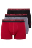 U.S. Polo Assn. Karıkşık Renk Erkek 3Lü Boxer 80522 Bordo görsel 5