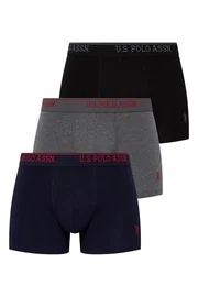 Us. POLO Assn. U.S. Polo Assn. Pamuklu Erkek 3Lü Boxer 90005